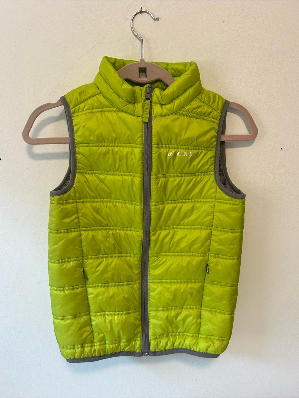 Eddie Bauer Bright Lime Quilted Kids Puffer Vest